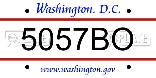 5057BO District Of Columbia License Plate