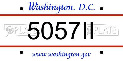 5057II District Of Columbia License Plate
