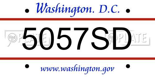 5057SD District Of Columbia License Plate