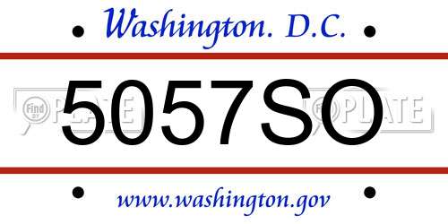 5057SO District Of Columbia License Plate