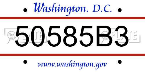 50585B3 District Of Columbia License Plate