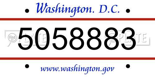 5058883 District Of Columbia License Plate