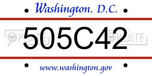 505C42 District Of Columbia License Plate