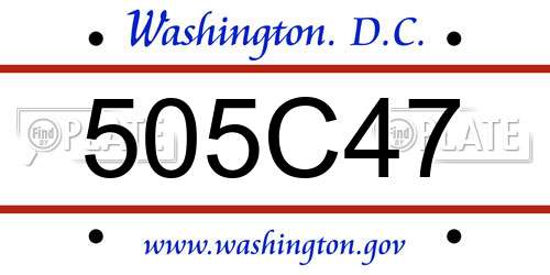 505C47 District Of Columbia License Plate