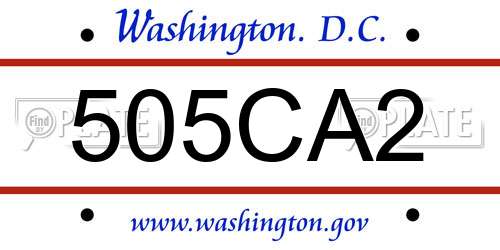 505CA2 District Of Columbia License Plate