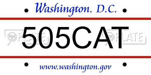 505CAT District Of Columbia License Plate