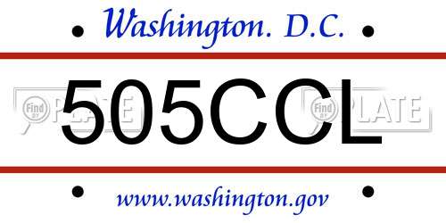 505CCL District Of Columbia License Plate