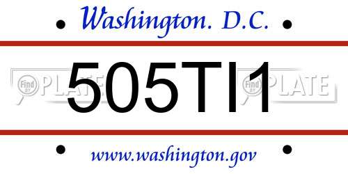 505TI1 District Of Columbia License Plate