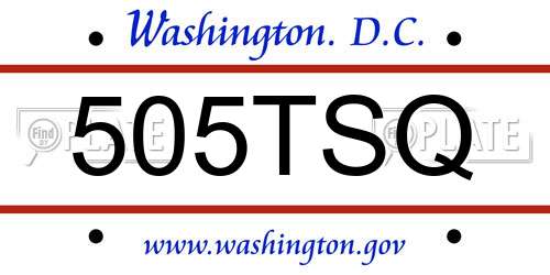 505TSQ District Of Columbia License Plate