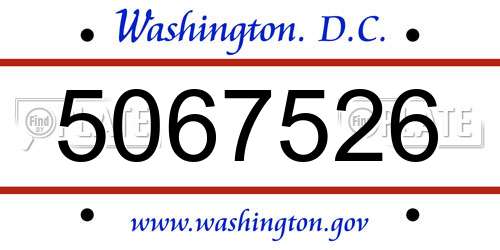 5067526 District Of Columbia License Plate