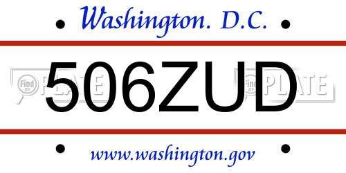506ZUD District Of Columbia License Plate