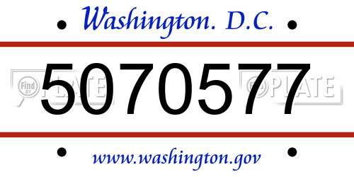5070577 District Of Columbia License Plate