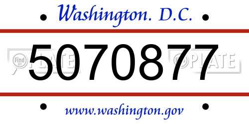 5070877 District Of Columbia License Plate