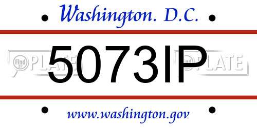 5073IP District Of Columbia License Plate