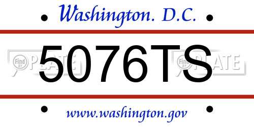 5076TS District Of Columbia License Plate