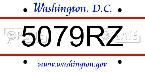 5079RZ District Of Columbia License Plate
