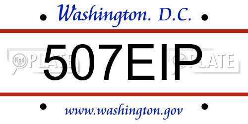 507EIP District Of Columbia License Plate