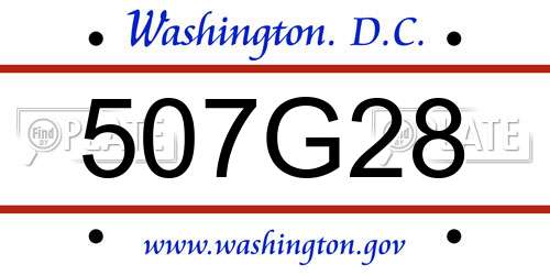 507G28 District Of Columbia License Plate