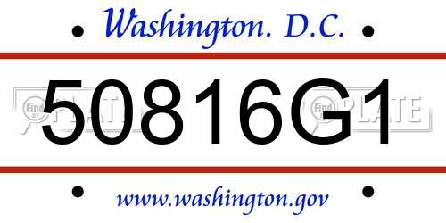 50816G1 District Of Columbia License Plate