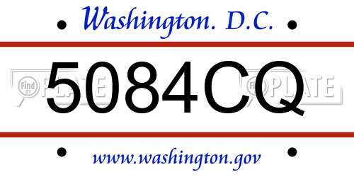 5084CQ District Of Columbia License Plate