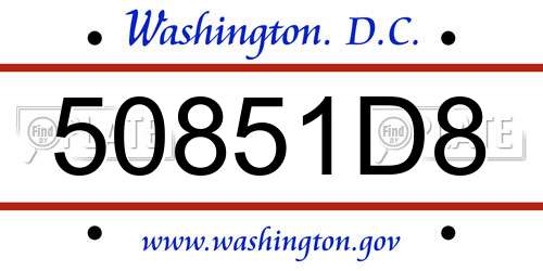 50851D8 District Of Columbia License Plate