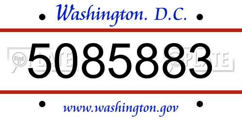 5085883 District Of Columbia License Plate