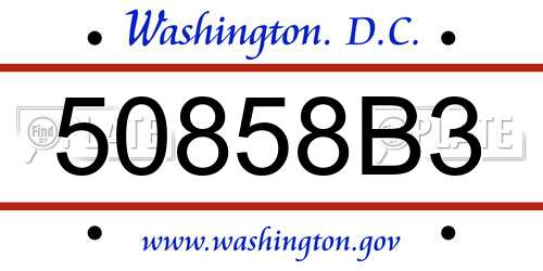 50858B3 District Of Columbia License Plate