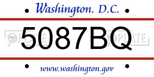 5087BQ District Of Columbia License Plate