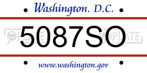 5087SO District Of Columbia License Plate