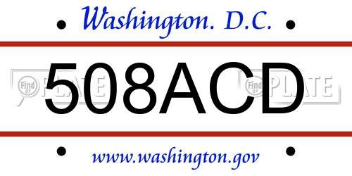 508ACD District Of Columbia License Plate