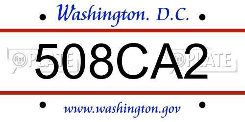 508CA2 District Of Columbia License Plate