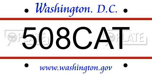 508CAT District Of Columbia License Plate