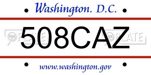 508CAZ District Of Columbia License Plate