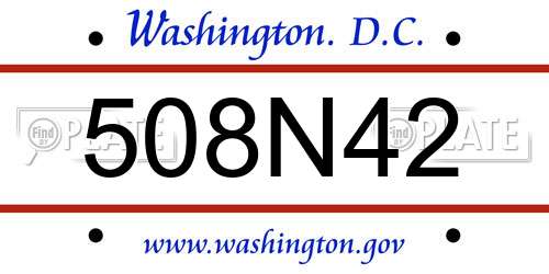 508N42 District Of Columbia License Plate