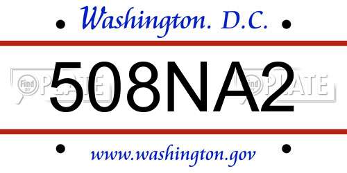 508NA2 District Of Columbia License Plate