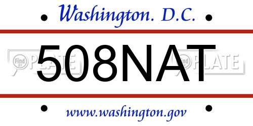 508NAT District Of Columbia License Plate