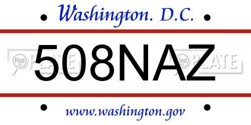 508NAZ District Of Columbia License Plate