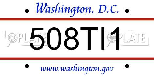 508TI1 District Of Columbia License Plate