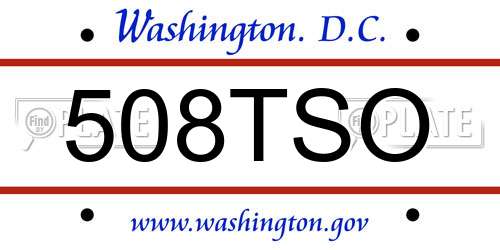 508TSO District Of Columbia License Plate