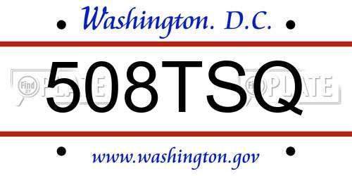 508TSQ District Of Columbia License Plate