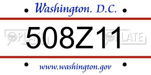 508Z11 District Of Columbia License Plate