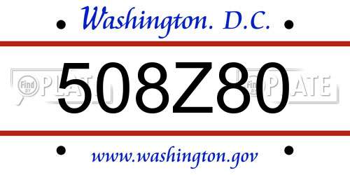 508Z80 District Of Columbia License Plate