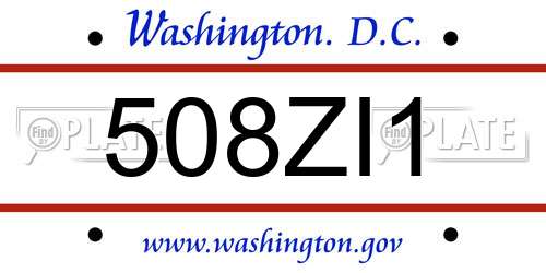 508ZI1 District Of Columbia License Plate