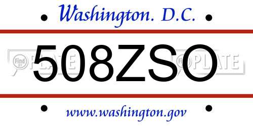508ZSO District Of Columbia License Plate