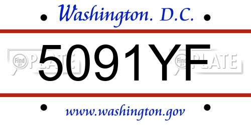 5091YF District Of Columbia License Plate