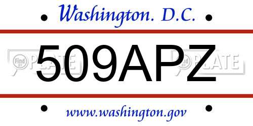 509APZ District Of Columbia License Plate