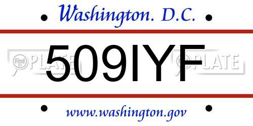 509IYF District Of Columbia License Plate