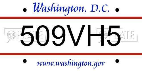 509VH5 District Of Columbia License Plate