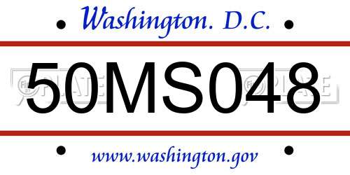 50MS048 District Of Columbia License Plate