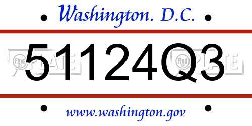 51124Q3 District Of Columbia License Plate